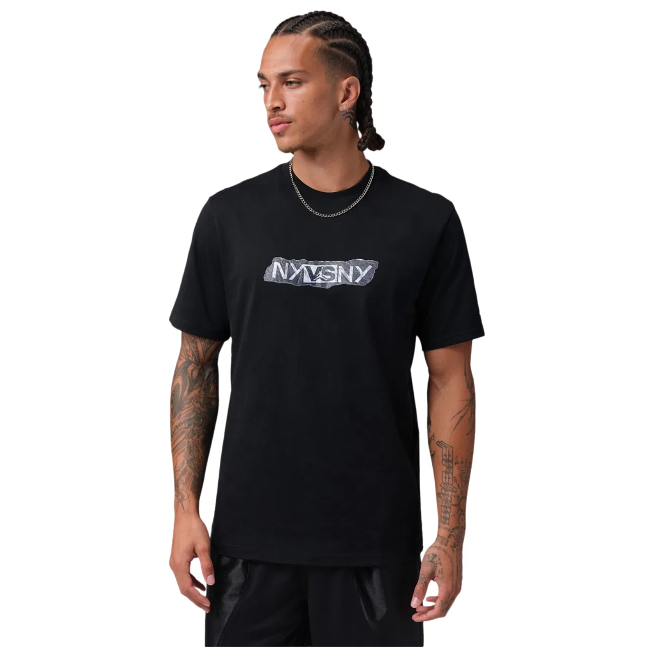 Мужская футболка с технологией Dri-FIT NY vs NY Jordan, черный/белый