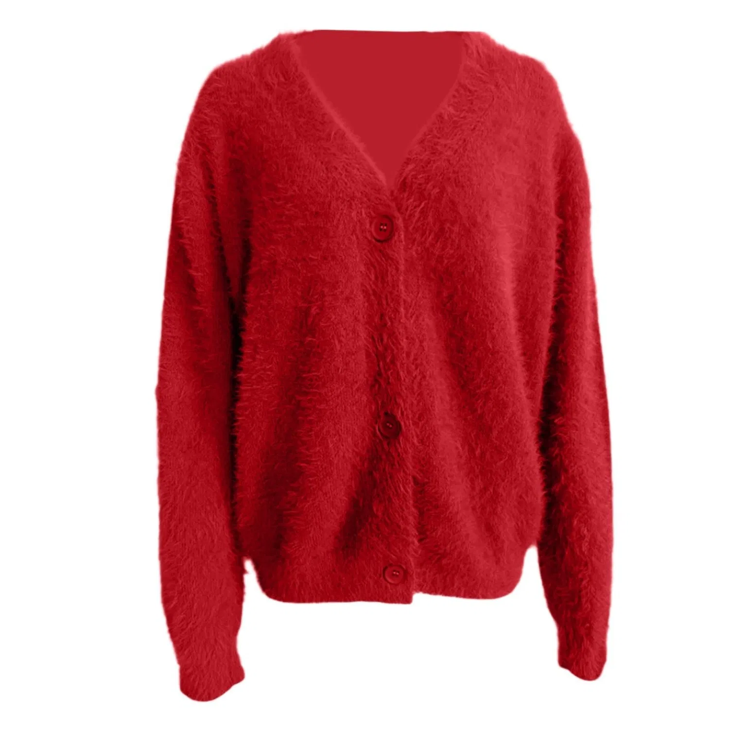 Женский кардиган из кашемира с V-образным вырезом, Rosso — фото 3