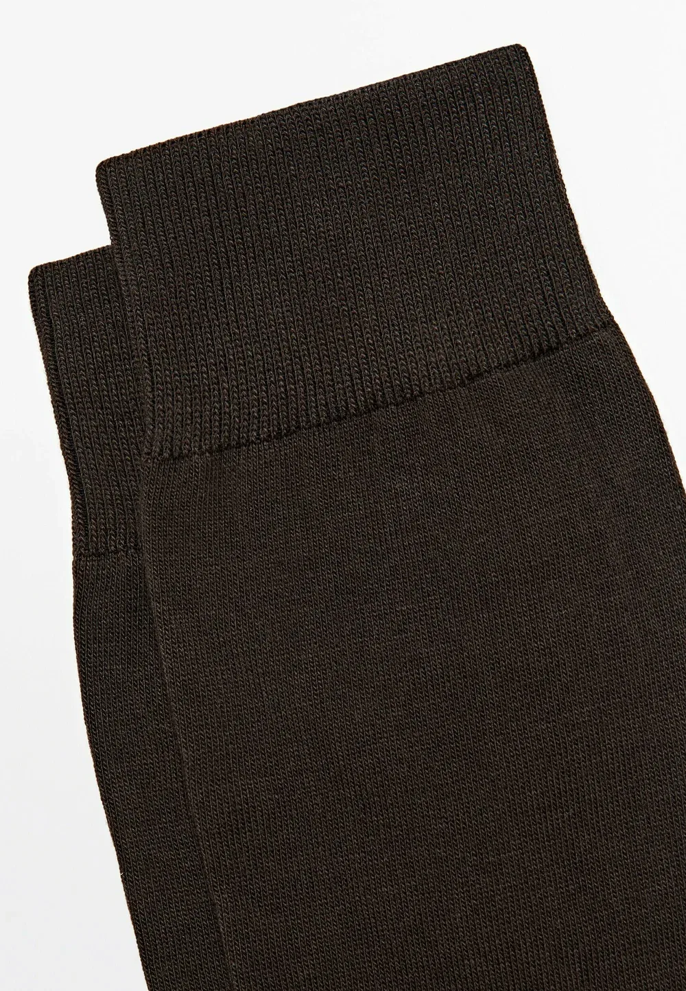 Однотонные вязаные носки из хлопковой смеси - носки Massimo Dutti, Dark Brown — фото 4
