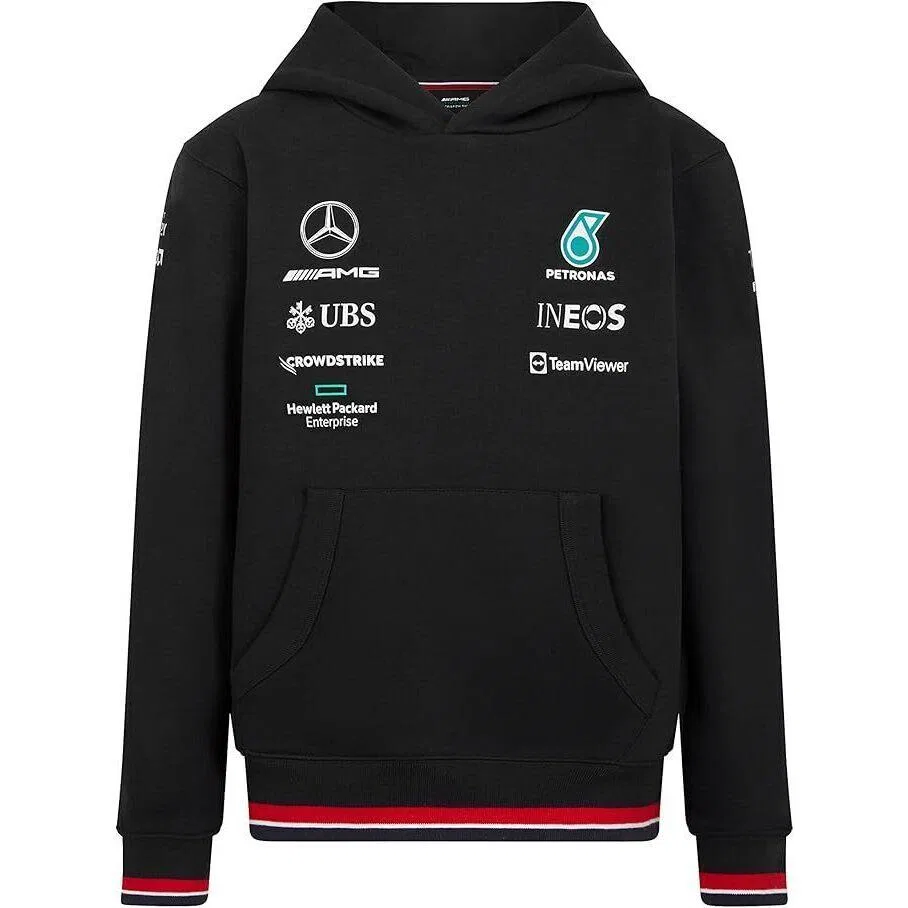Детское худи Mercedes Jr Map F1 Rp Hooded Sweat N+ Mercedes-Eq Formula E Team Ebikes, Schwarz