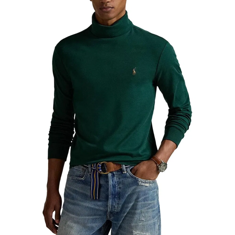 Свитер мужской с высоким воротником, зеленый, Polo Ralph Lauren, Green — фото 4