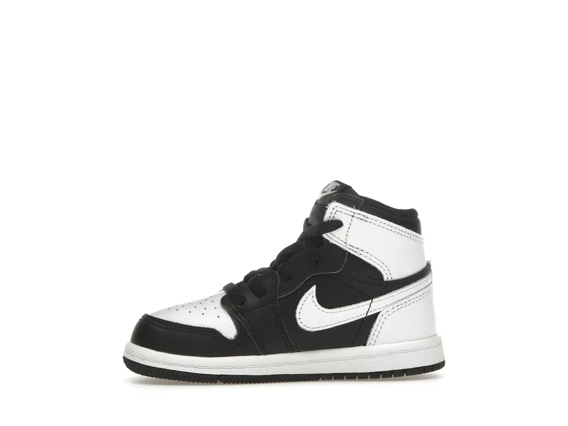Детские кроссовки высокие с принтом Jordan 1 Retro High OG Jordan, Black White White — фото 3