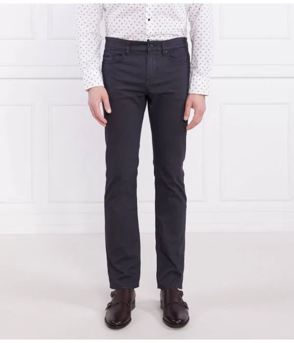 Мужские классические брюки slim fit из смесового хлопка Delaware BOSS, Blu Marino