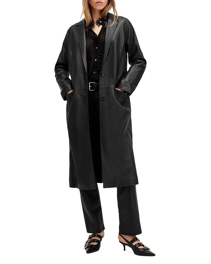 

ALLSAINTS Кожаное пальто министра, черный