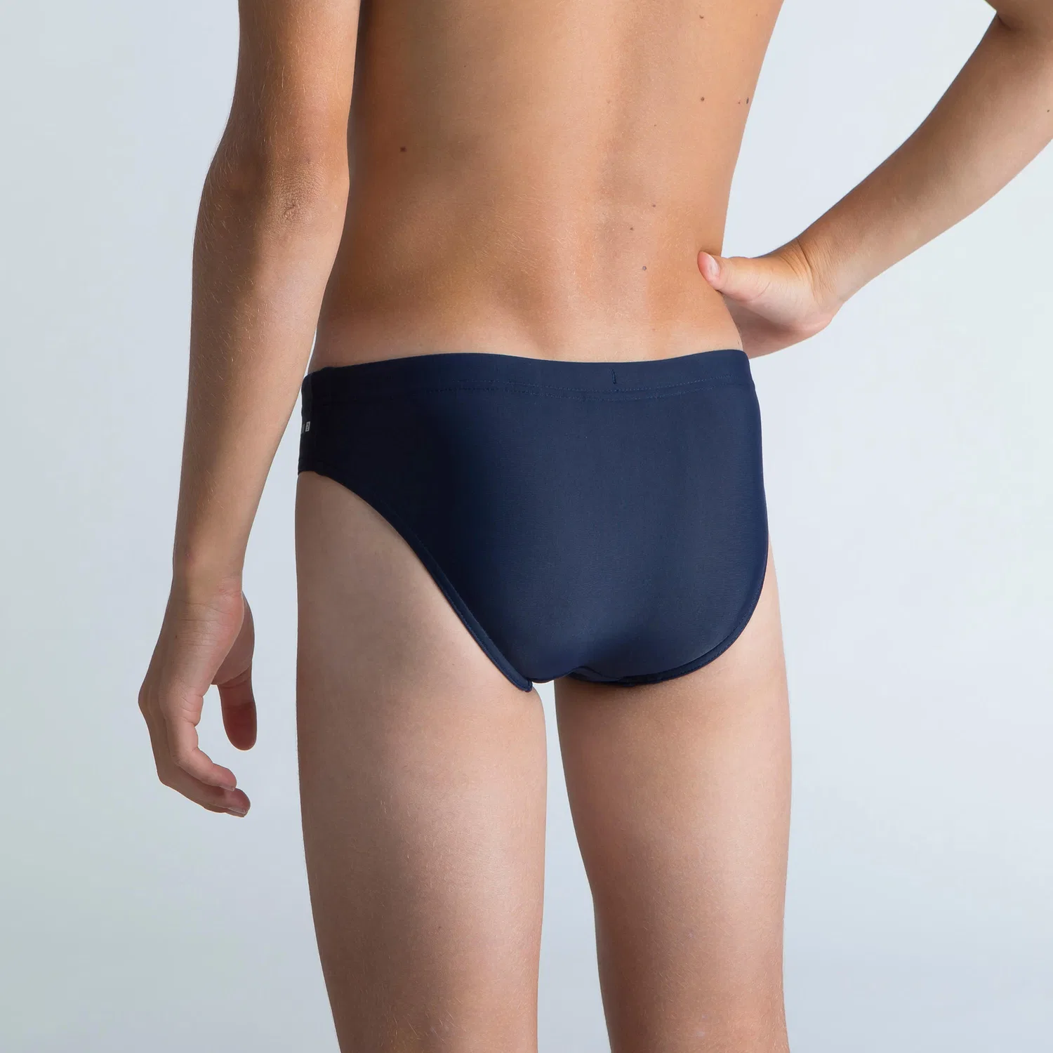 Детские плавки для мальчиков базовые Slip 100 Basic Decathlon, Stahlblau — фото 3