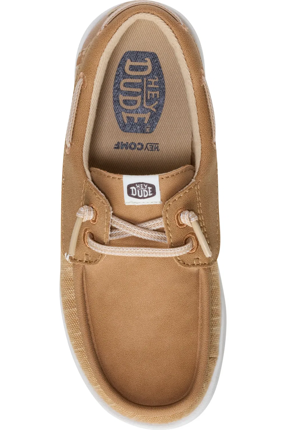 Детские туфли-лодочки slip-on на плоской подошве Wells Hey Dude, Cognac — фото 4
