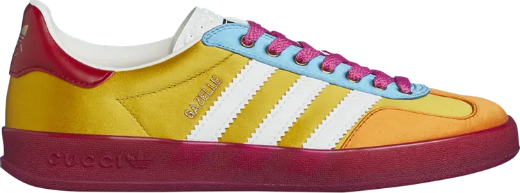 Кроссовки Adidas Gucci x Wmns Gazelle 'Yellow White Red', желтый — фото 2