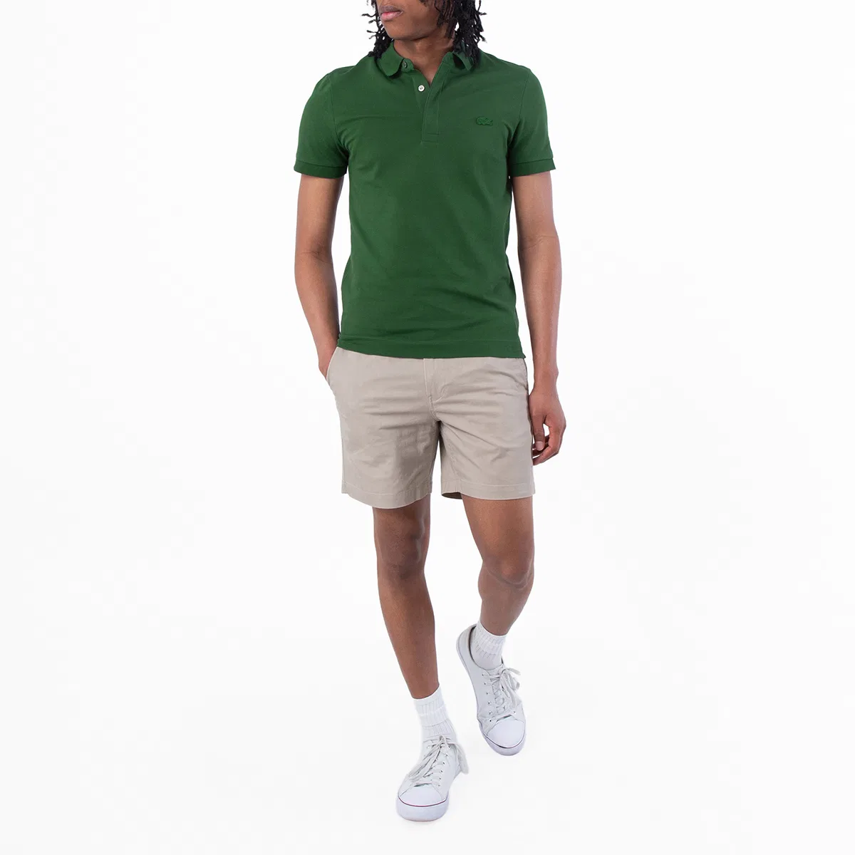 Поло Lacoste Regular Fit Paris Stretch Pique Polo Shirt, Green — фото 4