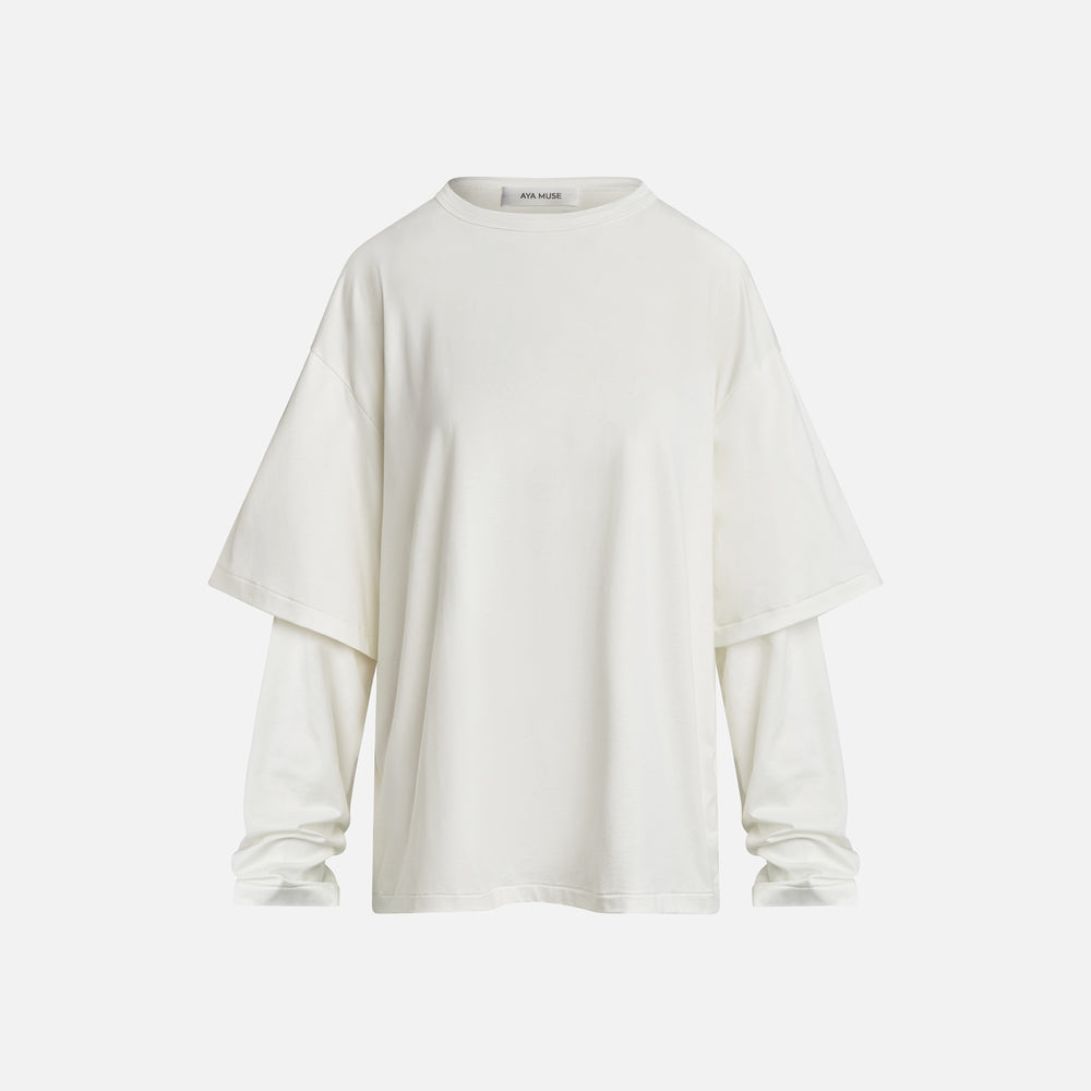 

Футболка Aya Muse Basics Double Layer Tee, цвет Off White