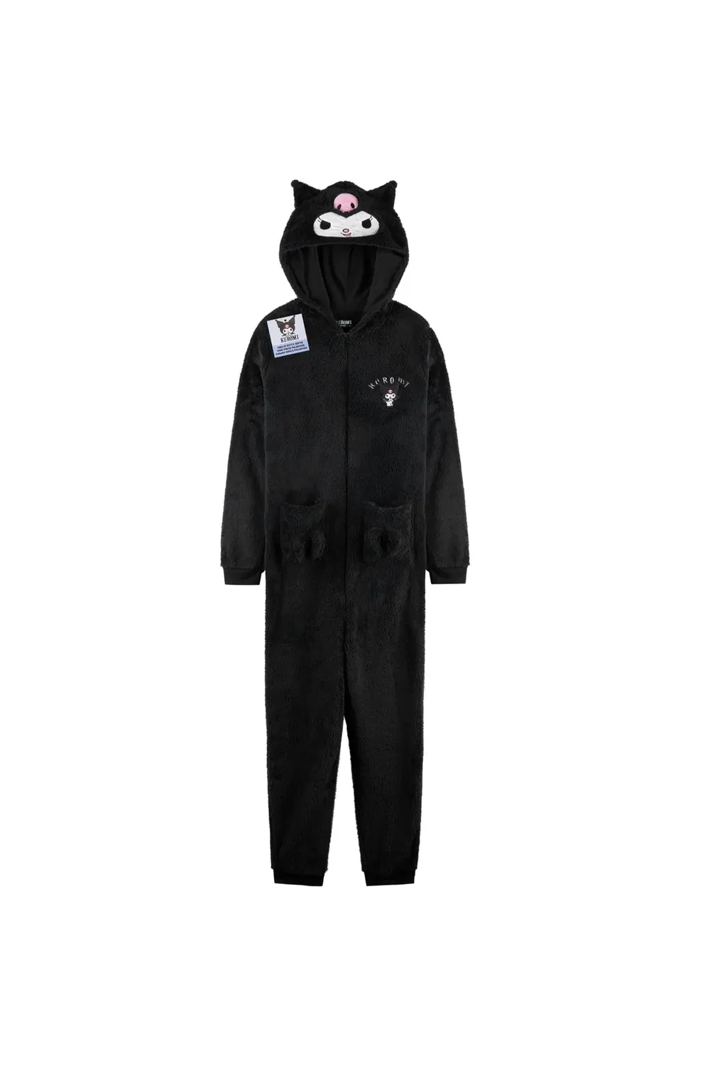 Детский комбинезон-пижама с длинным рукавом и капюшоном Kuromi Hello Kitty, Black
