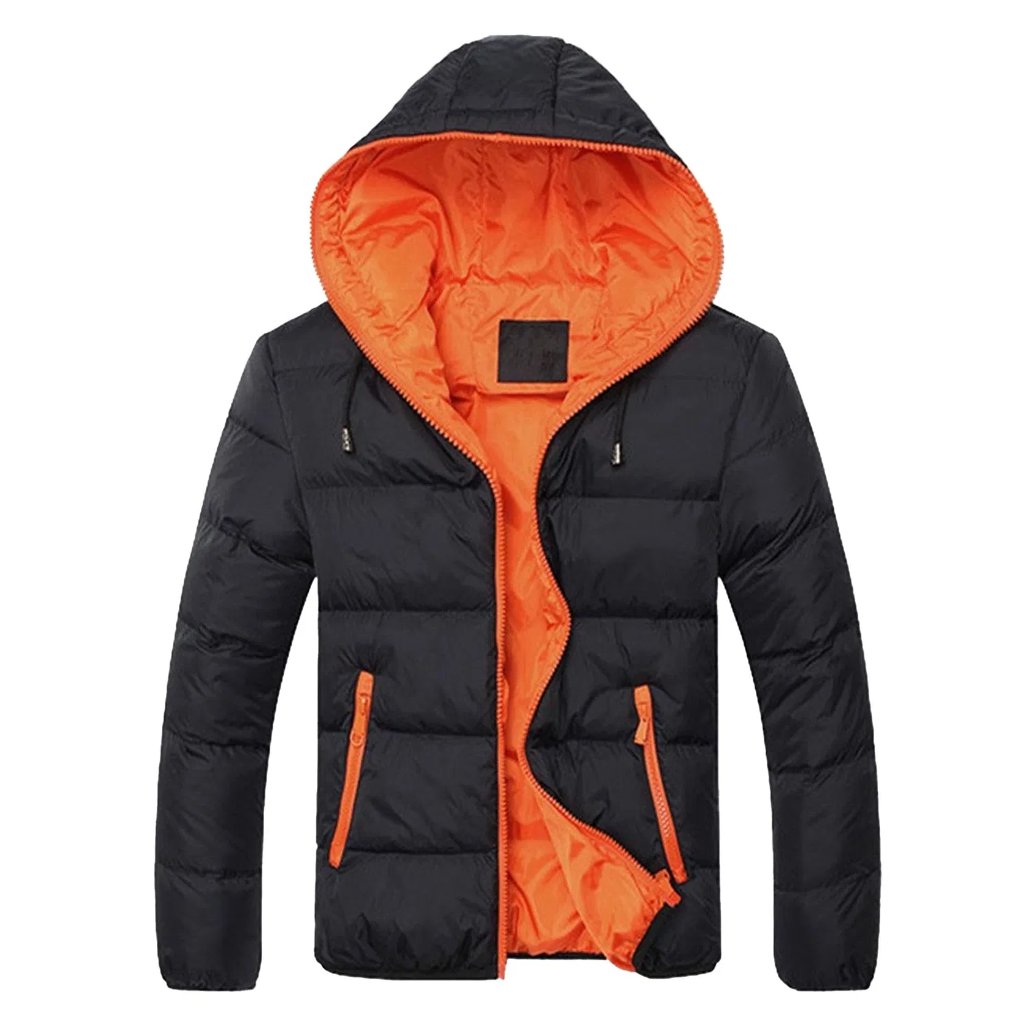 Мужская зимняя куртка с принтом, Black Orange