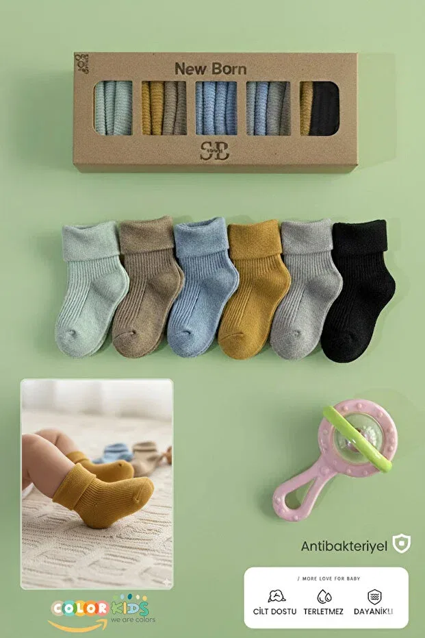 Детские носки для новорожденных хлопковые Basics Color Socks, Multicolor — фото 2
