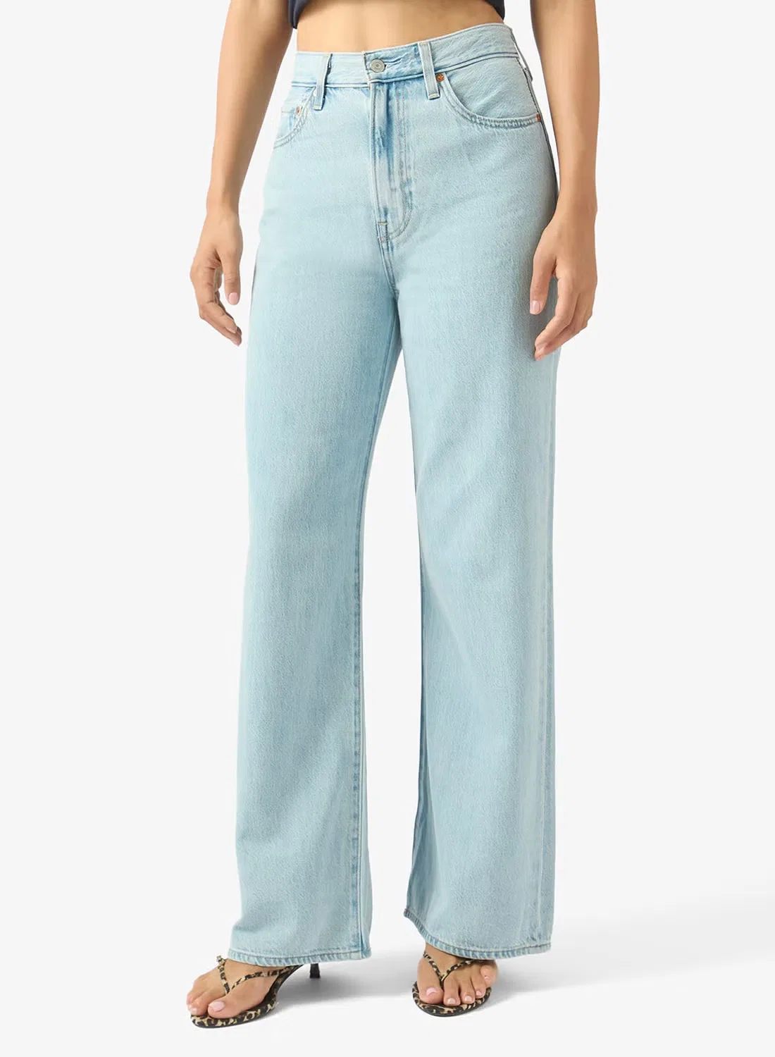 Джинсы широкие с высокой посадкой Ribcage Levi'S, индиго — фото 2