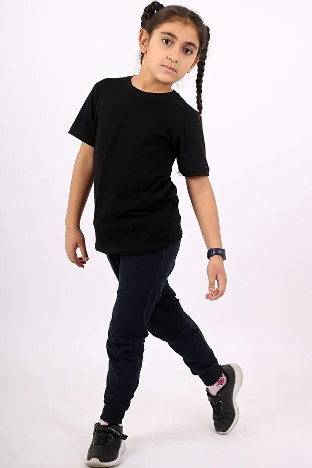 Детский спортивный костюм из джоггеров и футболки Çiggo Kids, Black-Blue — фото 3