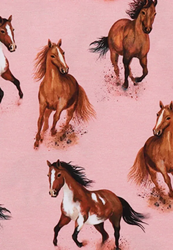 Толстовка с принтом животных Graceful horses Walkiddy, pink, розовый — фото 3