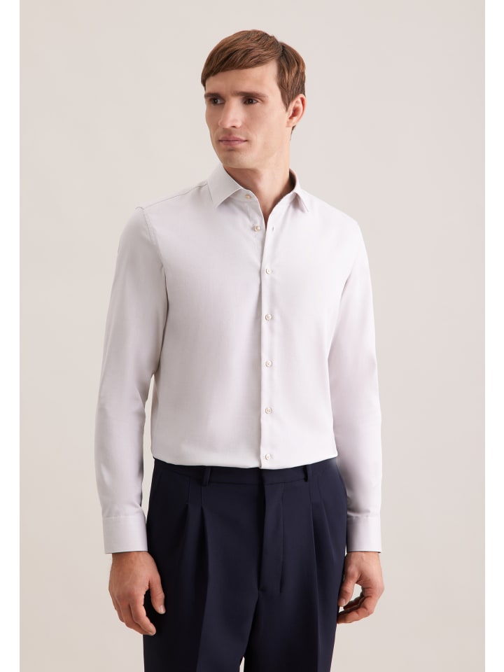 

Seidensticker Приталенная деловая рубашка бежевого цвета