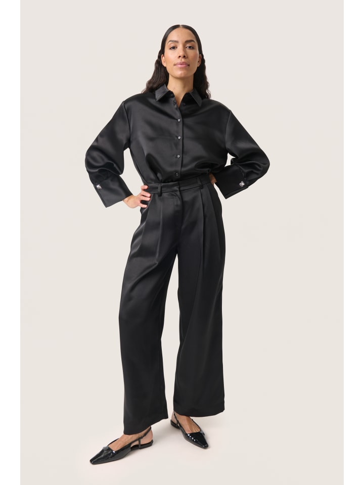 

Брюки прямого кроя SLLiva черного цвета Soaked in Luxury