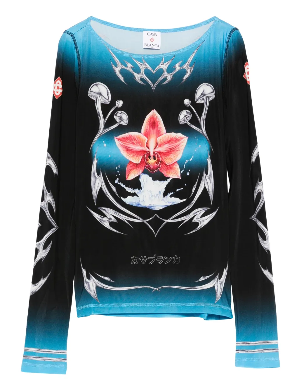 

Топ с длинными рукавами и принтом CASABLANCA, черный