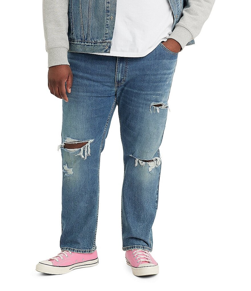 

Джинсы Levi's Big & Tall 511 Slim Fit из эластичной ткани с потертостями, синий