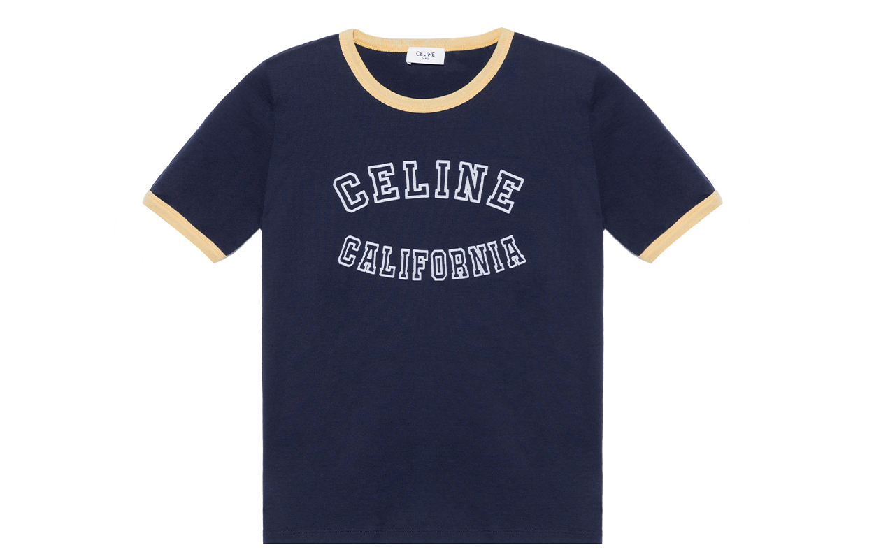 

CELINE Футболка женская темно-синяя
