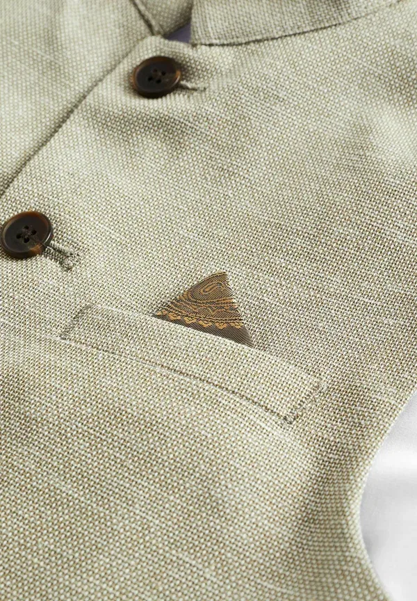 Жилет Next Nehru collar regular fit set waistcoat, нейтральный — фото 4