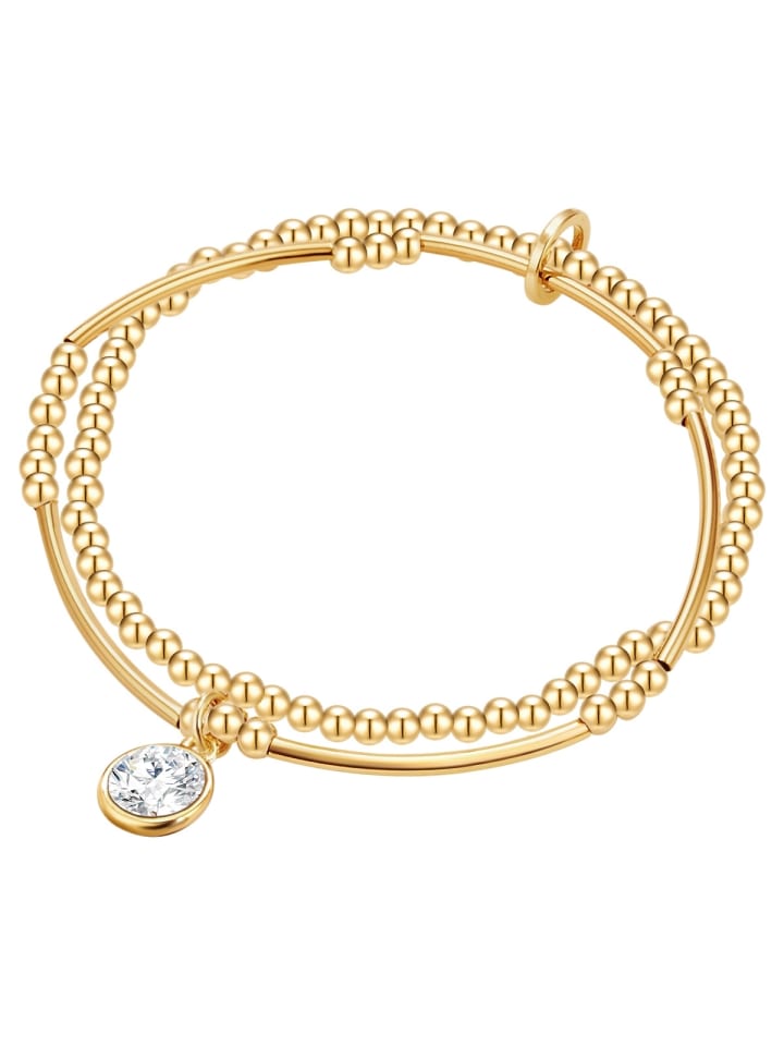 

Lulu & Jane Браслет из металлического сплава с кристаллами в оправе из желтого золота