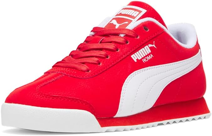 Детские кроссовки Puma Unisex-Child Roma (для детей постарше), белый/красный — фото 2