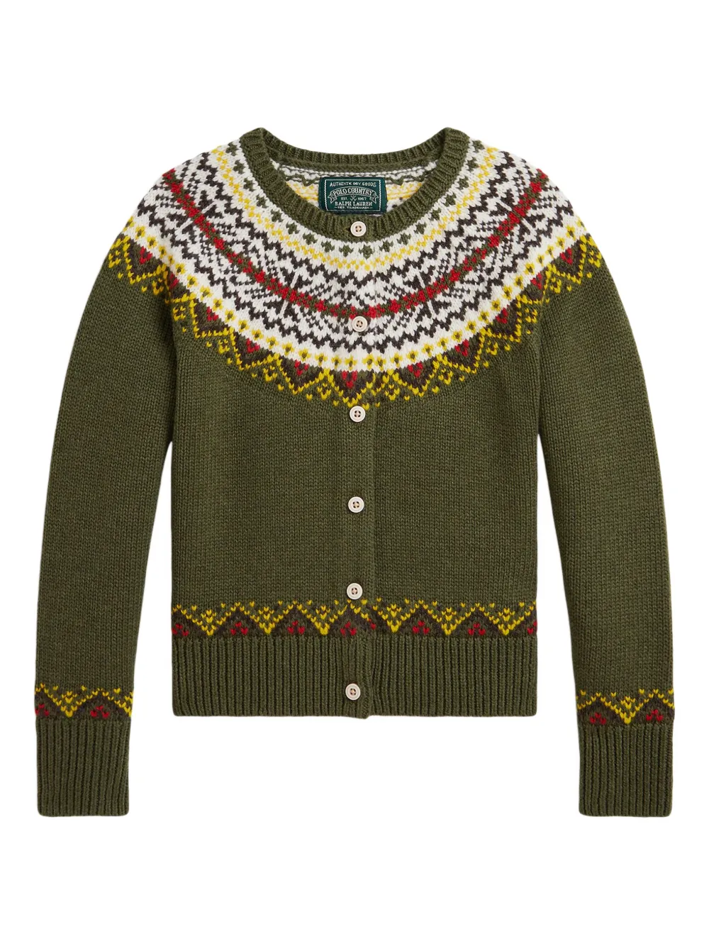 

Кардиган с узором фэр-айл POLO RALPH LAUREN KIDS, зеленый