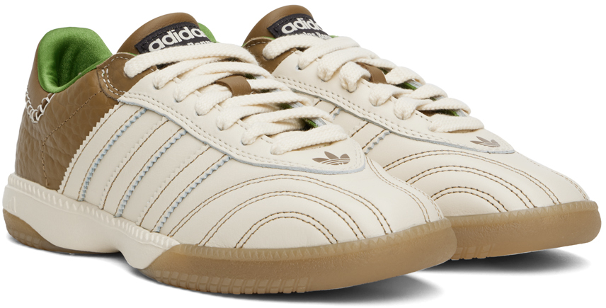 Кроссовки Adidas Originals Edition Samba Millennium в бело-коричневых тонах Wales Bonner, Ivory/Sand — фото 4
