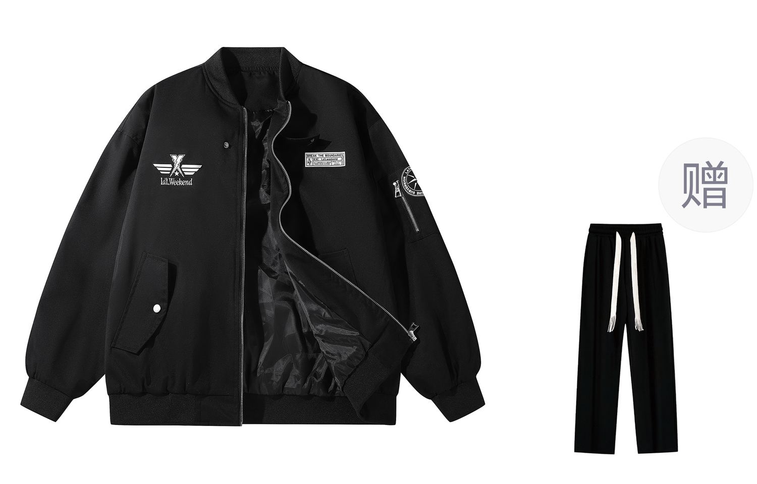 

LA'T.WEEKEND Куртка Unisex, Black (Comes with Casual Pants)