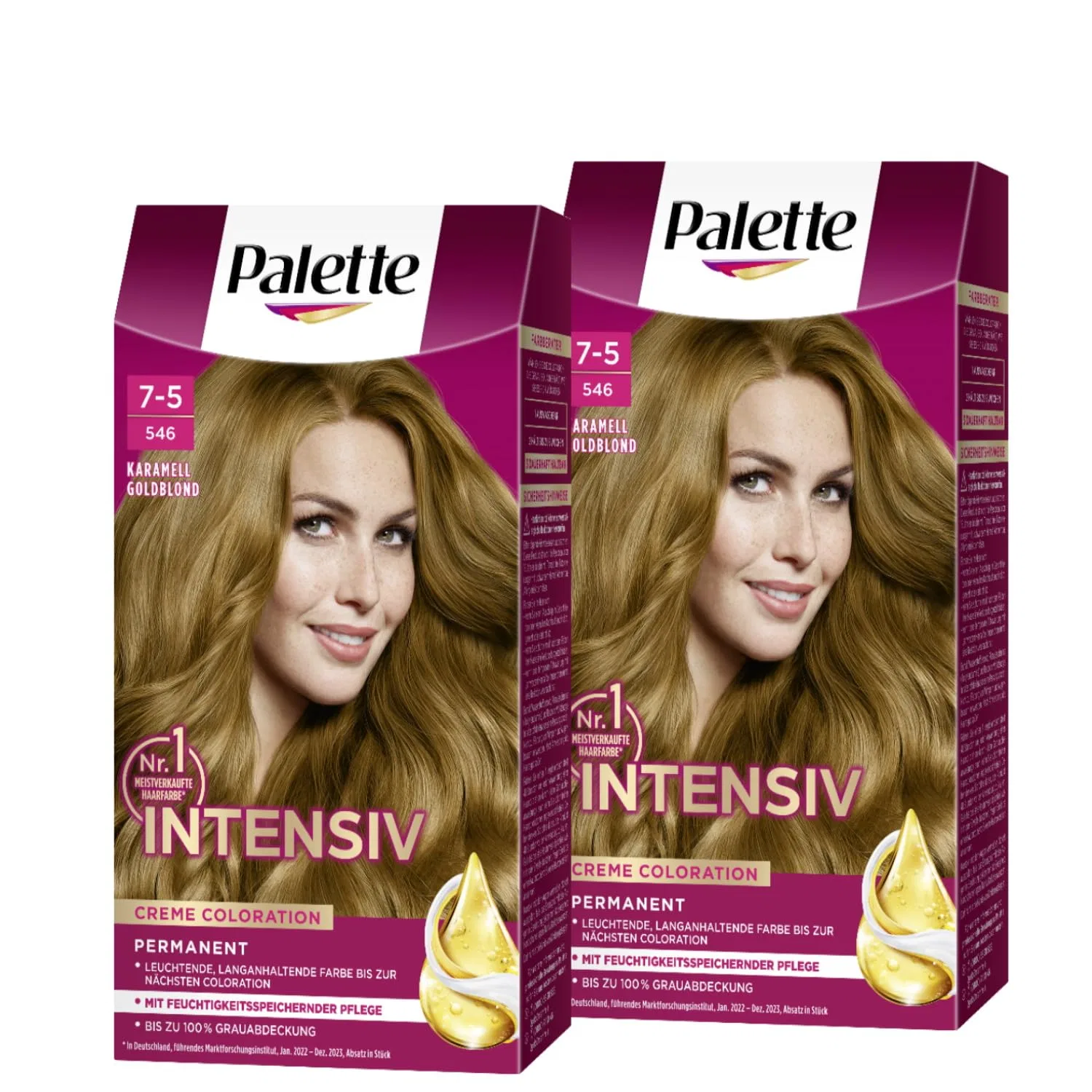 Стойкая крем-краска для волос «Intensive Creme Colouration» 7-5/546 Caramel Golden Blonde от Palette Palette