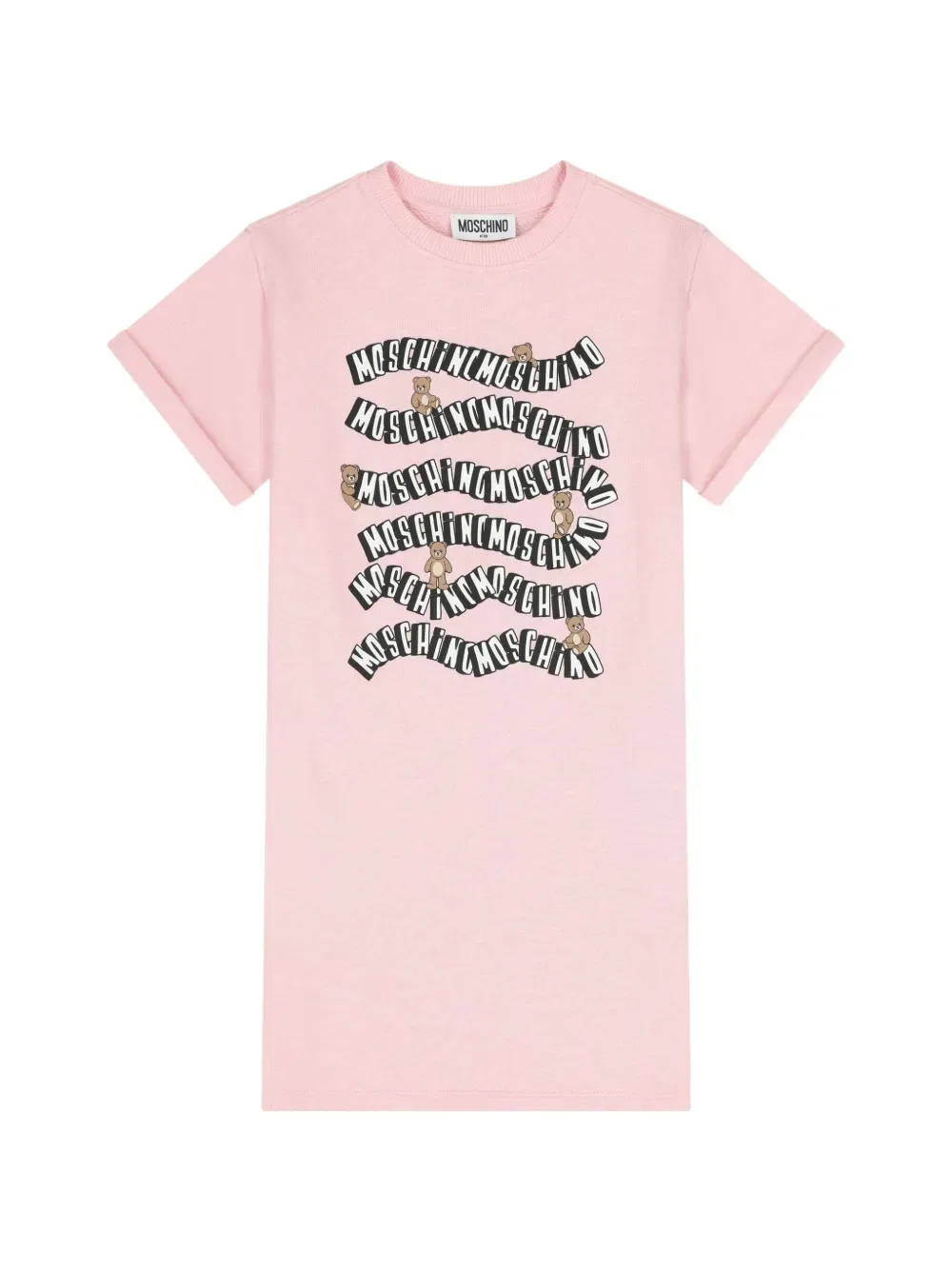 Платье с логотипом "Мишка" Moschino Kids, розовый