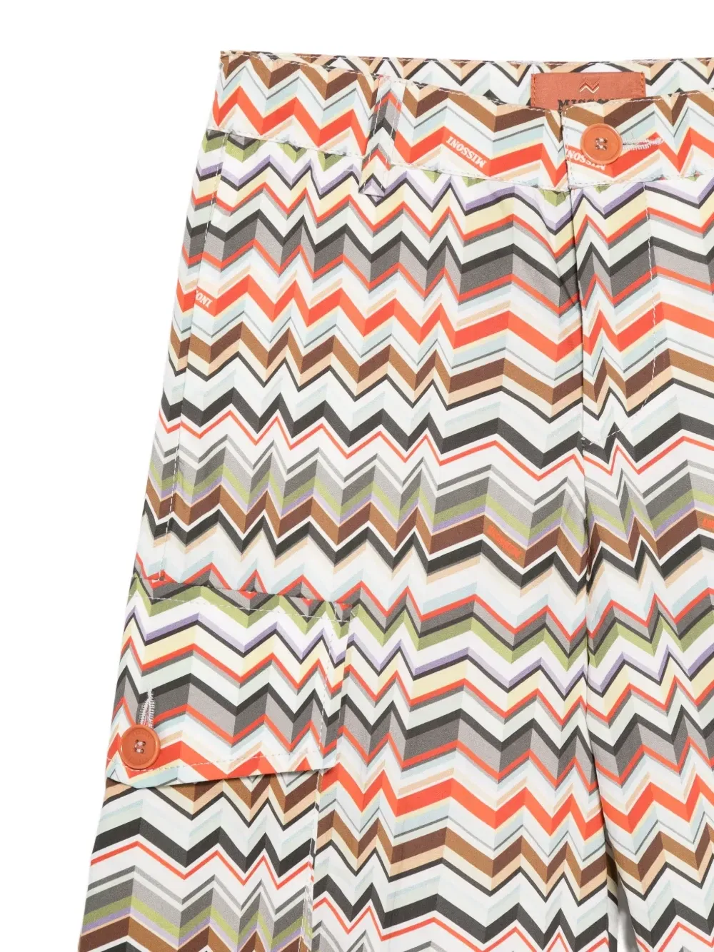 Шорты с узором зигзаг Missoni Kids, бежевый — фото 3