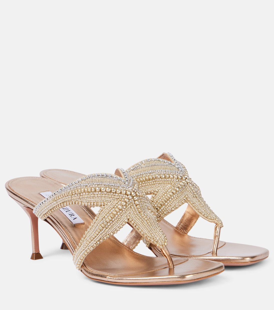 Кожаные сандалии Reef Star 65 Aquazzura, Multi Natural