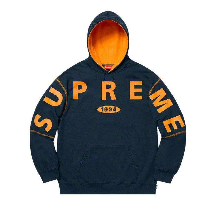 

Толстовка Supreme Spread Logo Hooded Sweatshirt Navy, синий