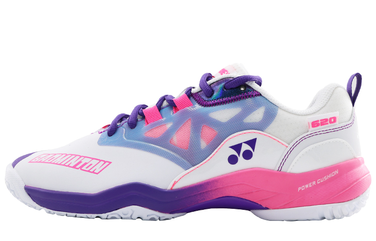 

YONEX Юнисекс бадминтонные кроссовки Power Cushion 620GCR с амортизацией низкие розовые белые красные бело-розовые, цвет White Pink