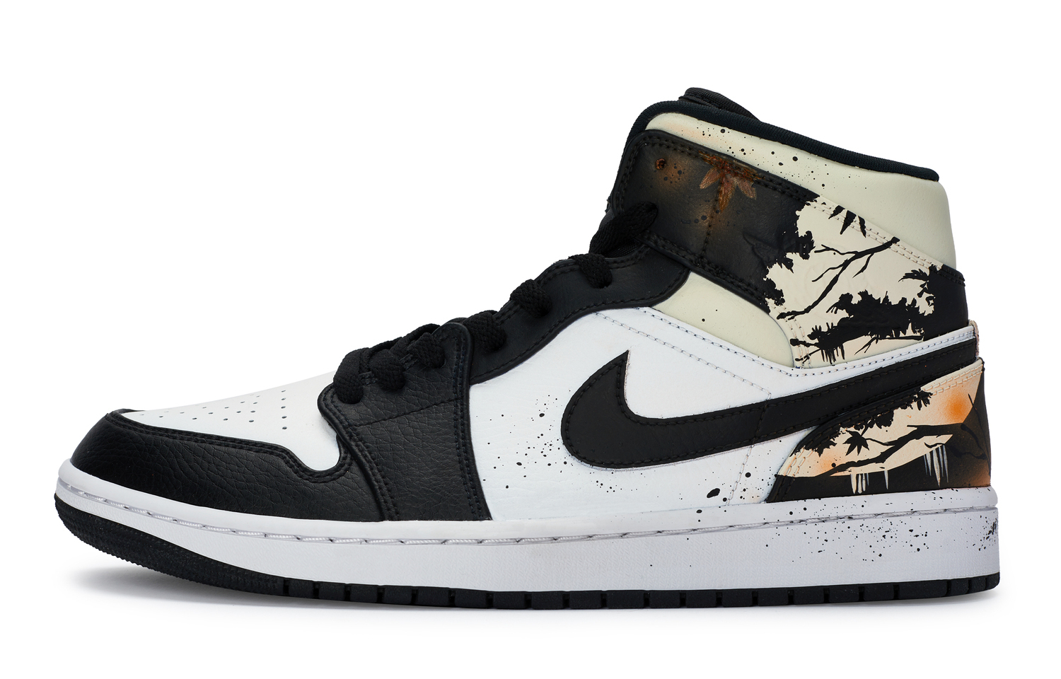 

Jordan Винтажные баскетбольные кроссовки Air 1 женские высокие розовые черные белые желтые, цвет Black White Yellow