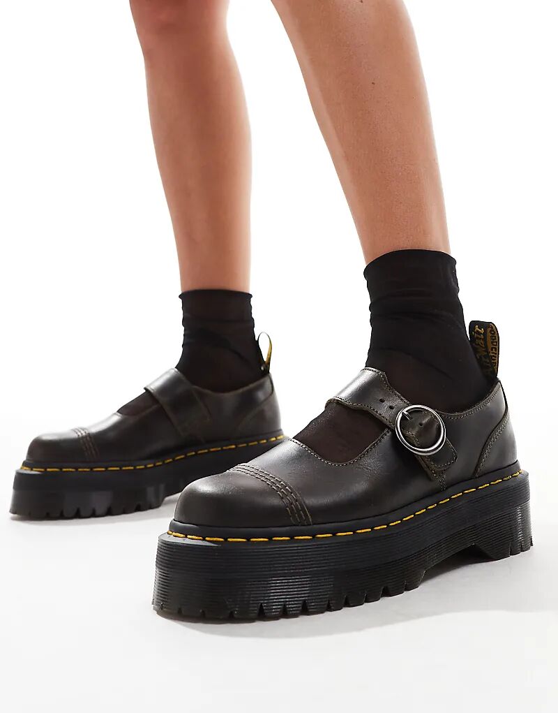 Туфли Мэри Джейн Аддина из коричневой кожи Dr Martens — фото 4