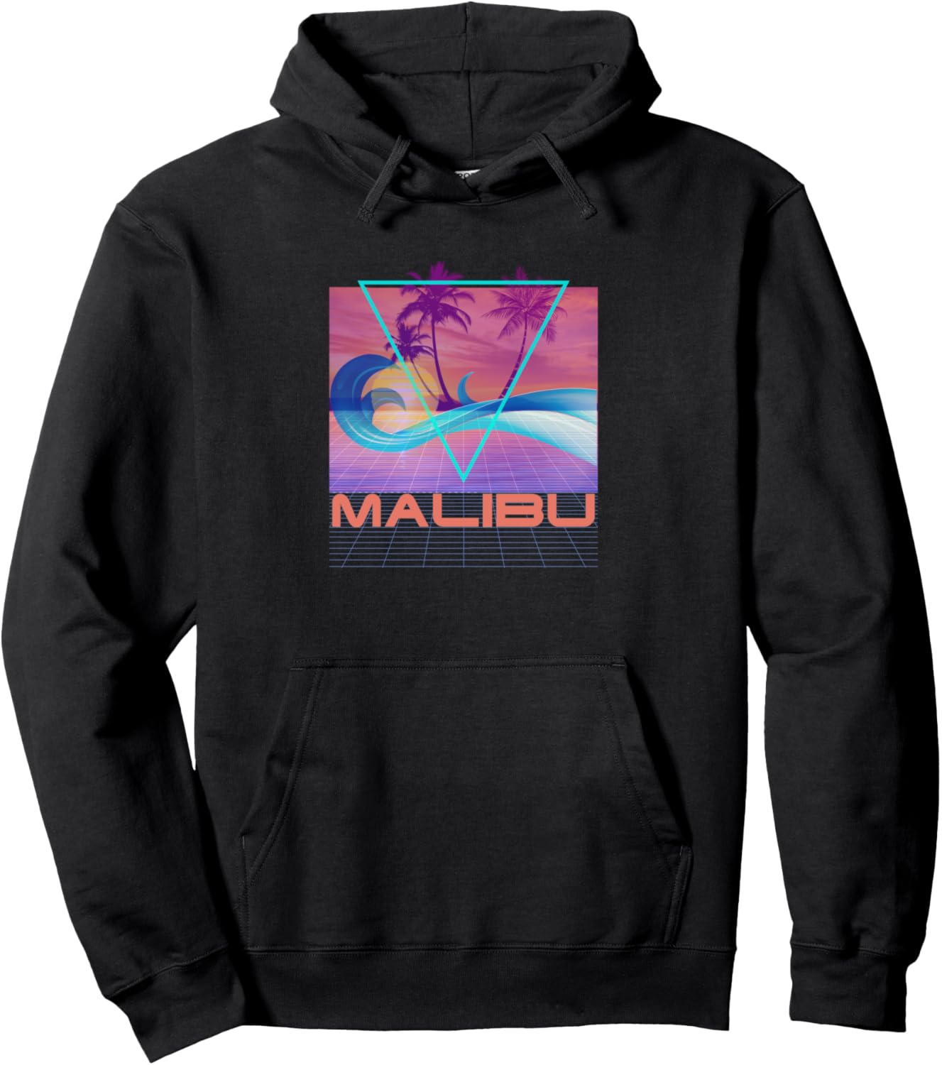 

Худи в стиле ретро 80-х, Vaporwave, пляжный отдых, Малибу, Калифорния Malibu California Retro Souvenir Apparel, черный