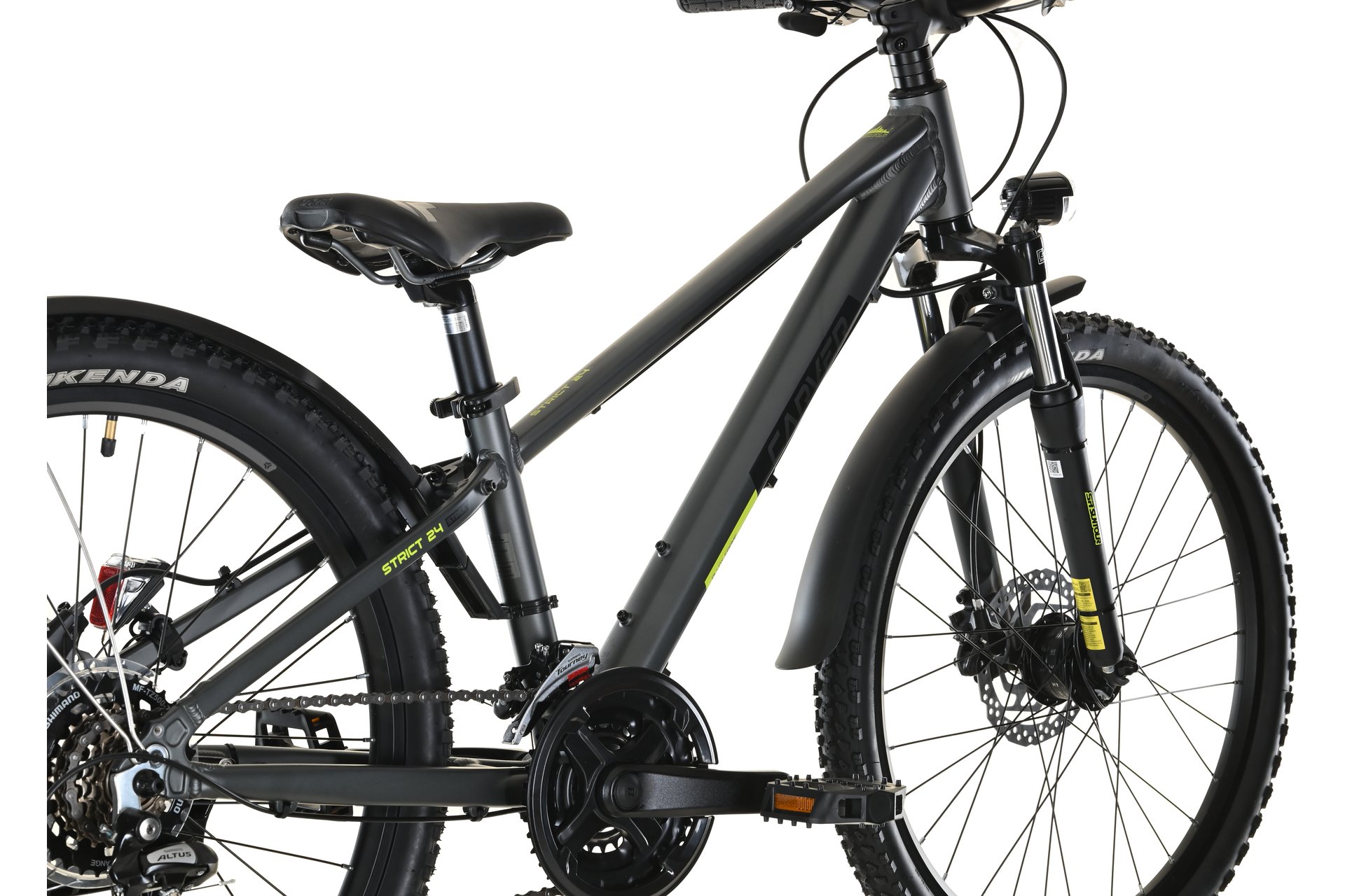 Детский велосипед Carver Strict 24 HD Street - 24 дюймов - Diamant - 2024, цвет Grau|anthracite/black/neon yellow — фото 4