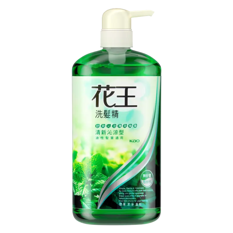 KAO Huawang mint шампунь длительное облегчение зуда охлаждающий и освежающий контроль жира натуральный 750ml — фото 2