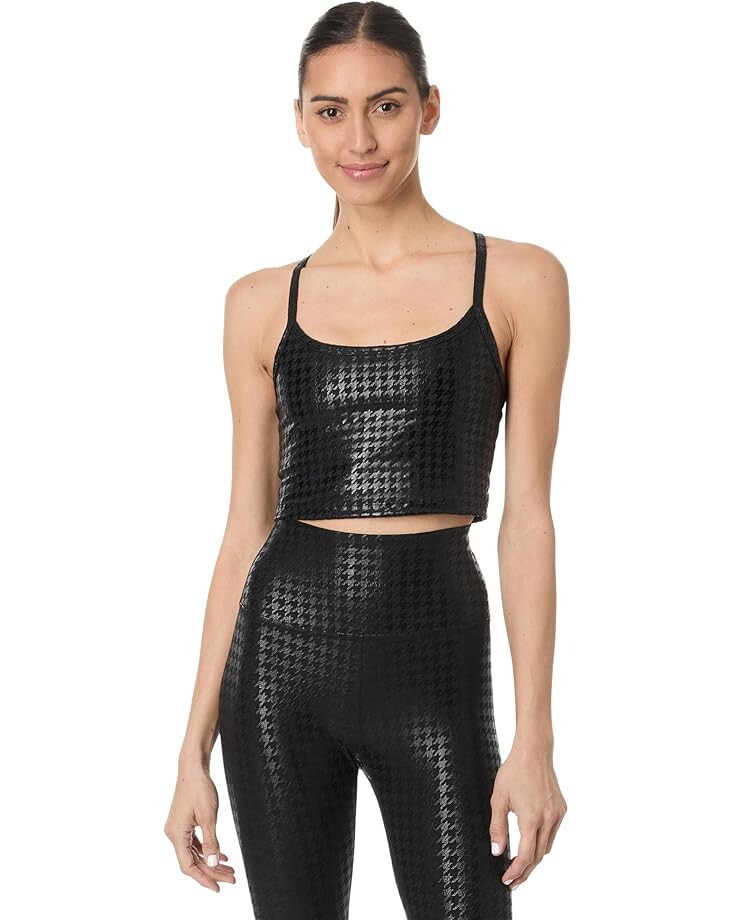 

Топ Beyond Yoga Slim Racerback High Cropped Tank, цвет Houndstooth Black