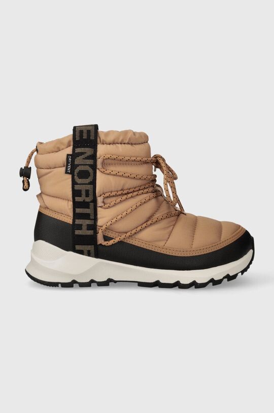 Женские зимние полусапоги The North Face стеганые, коричневый