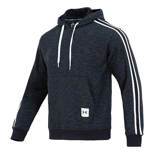 

Толстовка essential heritage fleece hoodie 'black white' Under Armour, черный