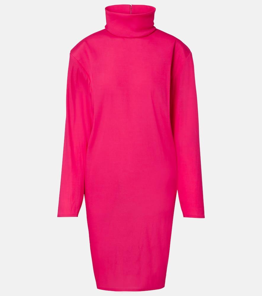 

Шёлковое миди-платье с добавлением других тканей Saint Laurent, Magenta