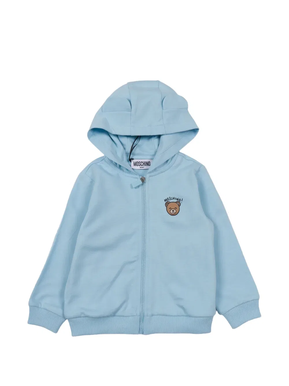 Куртка на молнии с капюшоном Moschino Kids, синий