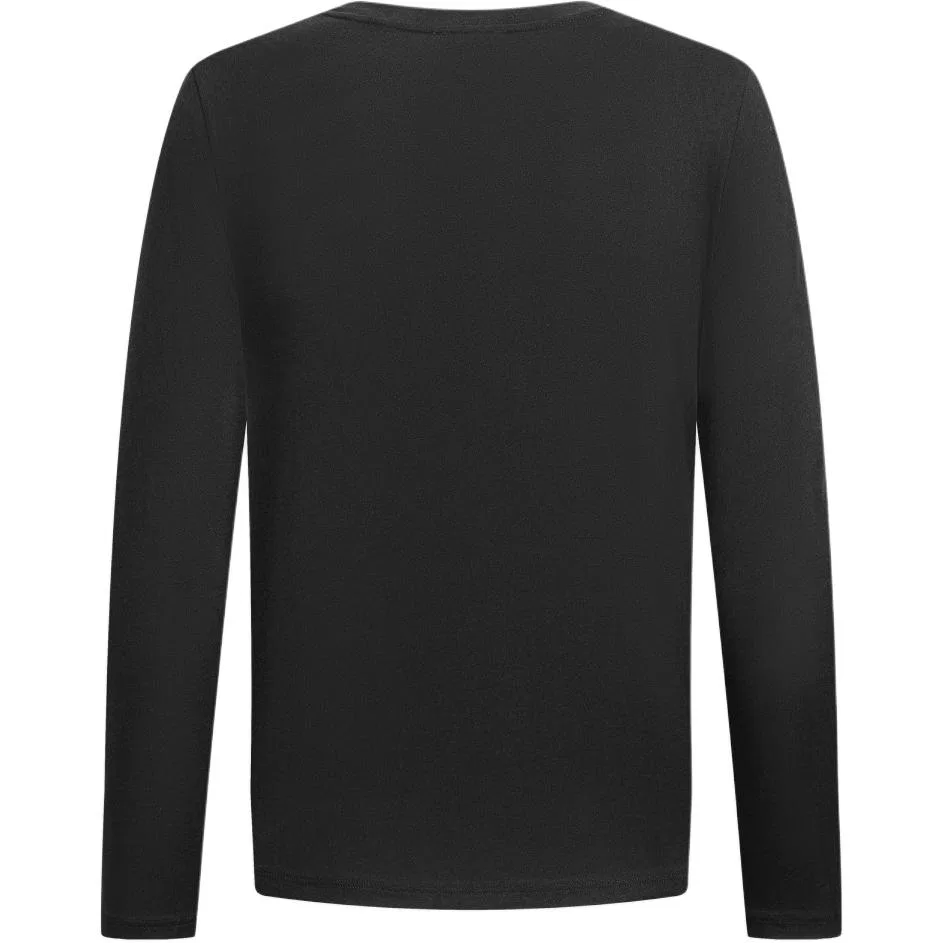 Футболка с длинным рукавом FW24 Logo Letter Print Solid Color Crew Neck, женская, Black EMPORIO ARMANI — фото 3