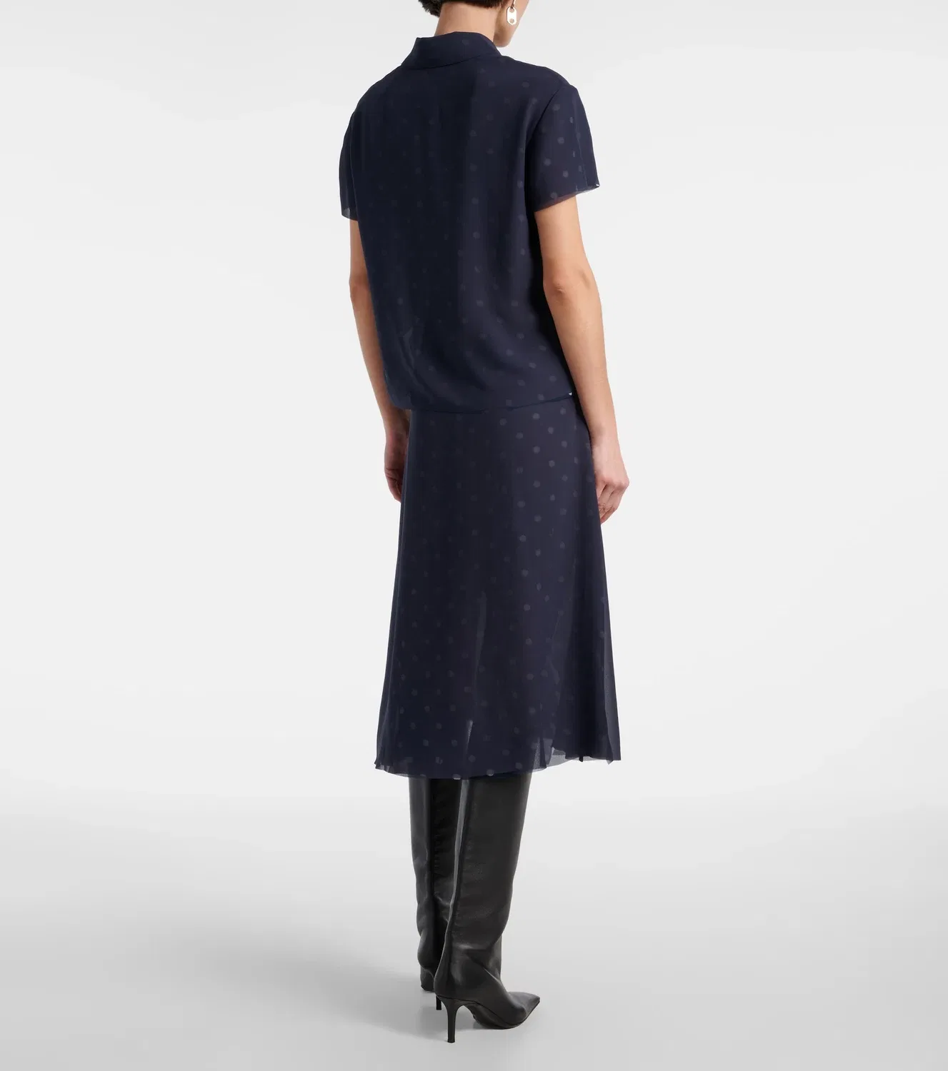 Блузка с принтом Acne Studios, синий — фото 3