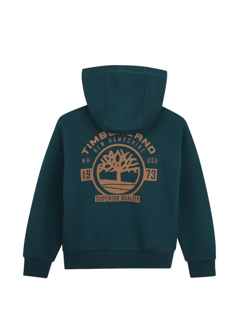 Худи на молнии с логотипом Timberland Kids, зеленый — фото 2