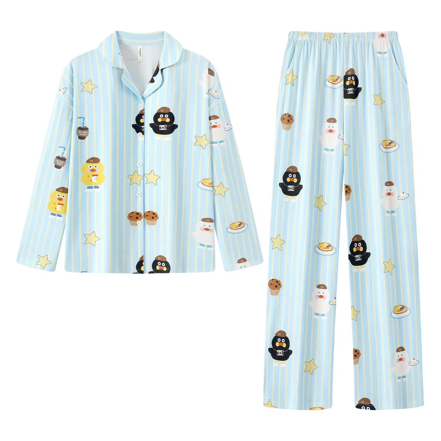 Детский комплект пижам с принтом Gongdie, Blue-Women's